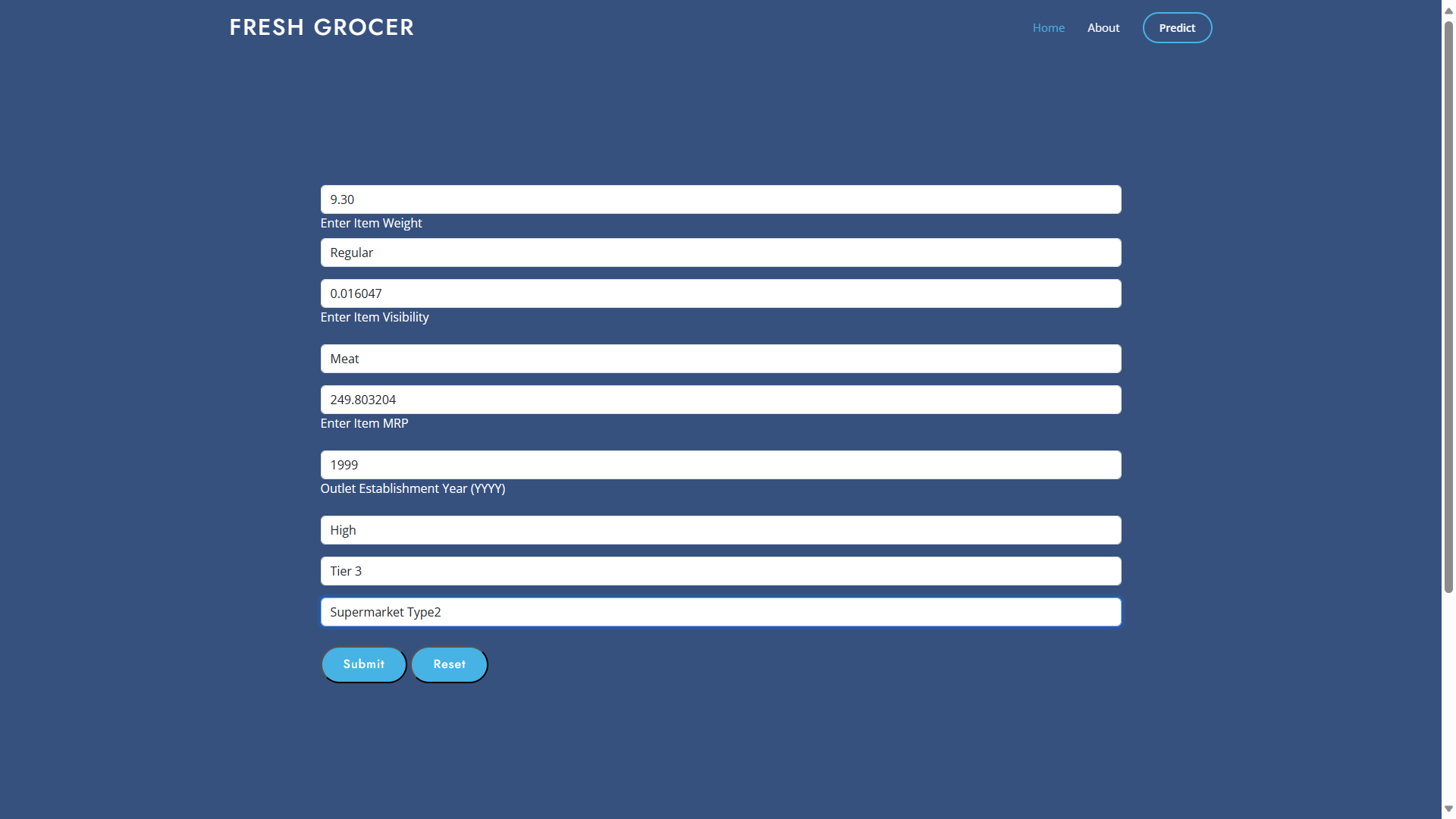 Predict Page